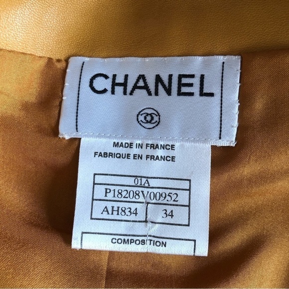 Chanel Caramel Lamb Leather CC buttons Midi Skirt 2 - Picture 5 of 8
